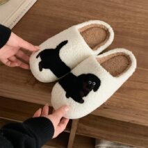 Plush Cartoon Dog & Cat Slippers | Cozy Indoor House Shoes - Image 8