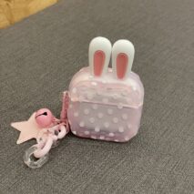 Cute Bunny Ears AirPods Case With Charm - Image 4