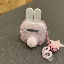 Cute Bunny Ears AirPods Case With Charm - Image 3