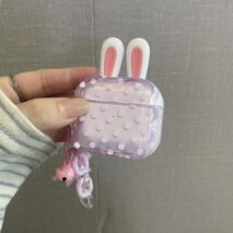 Cute Bunny Ears AirPods Case With Charm - Image 5