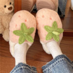 Adorable Strawberry Plush Slippers