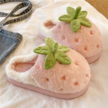 Adorable Strawberry Plush Slippers - Image 8