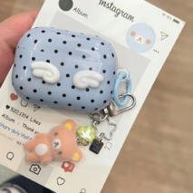 Cute Polka Dot Angel Wings Airpods Case - Image 4