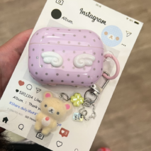 Cute Polka Dot Angel Wings Airpods Case - Image 3