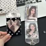 Glitter Polka Dot Double Sided Kpop Keychain Photocard Holder