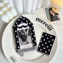 Kawaii Polka Dot Mustache PVC Kpop Keychain Photocard Holder - Image 5