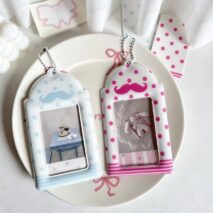 Kawaii Polka Dot Mustache PVC Kpop Keychain Photocard Holder - Image 7