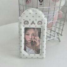 Cute Kaomoji Heart Polka Dot PVC Kpop Keychain Photocard Holder - Image 10