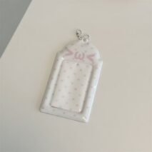 Cute Kaomoji Heart Polka Dot PVC Kpop Keychain Photocard Holder - Image 8