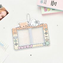 Kawaii Animal Gameboy Style Double Kpop Keychain Photocard Holder - Image 6