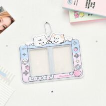 Kawaii Animal Gameboy Style Double Kpop Keychain Photocard Holder - Image 5
