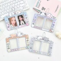 Kawaii Animal Gameboy Style Double Kpop Keychain Photocard Holder