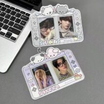 Kawaii Animal Gameboy Style Double Kpop Keychain Photocard Holder - Image 7
