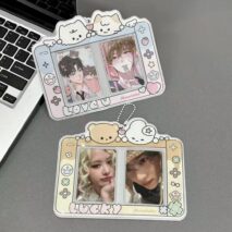Kawaii Animal Gameboy Style Double Kpop Keychain Photocard Holder - Image 4