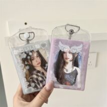 Glitter Heart Wing Double Sided Kpop Keychain Photocard Holder - Image 2