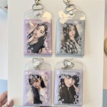 Glitter Heart Wing Double Sided Kpop Keychain Photocard Holder