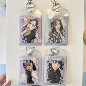 Glitter Heart Wing Double Sided Kpop Keychain Photocard Holder