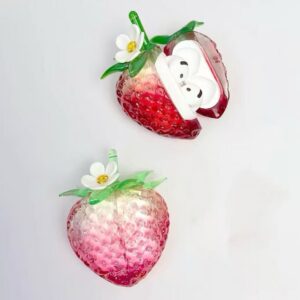Chic Transparent Strawberry Earphone AirPods Case