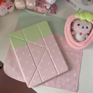 Kawaii Strawberry Polka Dot iPad Case