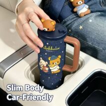 Cute Rilakkuma 970ml Insulated Tumbler | Stainless Steel Cup with Straw - Image 10