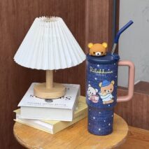 Cute Rilakkuma 970ml Insulated Tumbler | Stainless Steel Cup with Straw - Image 6