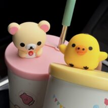 Cute Rilakkuma 970ml Insulated Tumbler | Stainless Steel Cup with Straw - Image 5