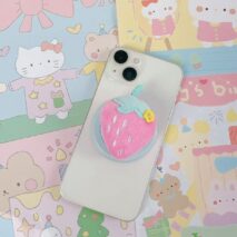 Kawaii Plush Strawberry Magnetic Phone Grip – Cute Soft Phone Holder Stand - Image 7