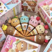 Cute Rilakkuma Ice Cream Cone Keychain Blind Box