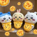 Cute Chiikawa Macau Egg Tart Plush Keychain