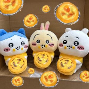 Cute Chiikawa Macau Egg Tart Plush Keychain
