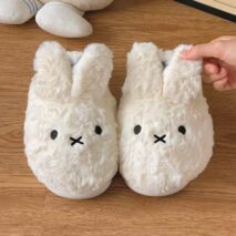 Cute Miffy 3D Ear Plush Slippers