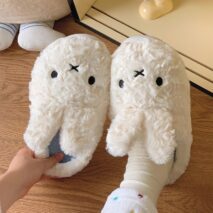 Cute Miffy 3D Ear Plush Slippers - Image 3