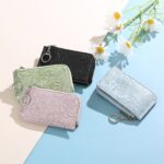 Vintage Floral Embossed RFID Blocking Keychain Wallet