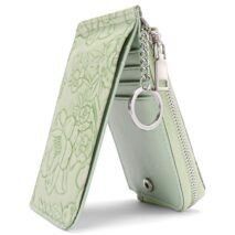 Vintage Floral Embossed RFID Blocking Keychain Wallet - Image 12