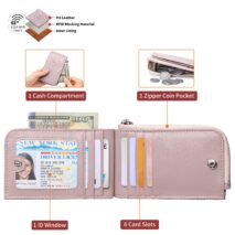Vintage Floral Embossed RFID Blocking Keychain Wallet - Image 6