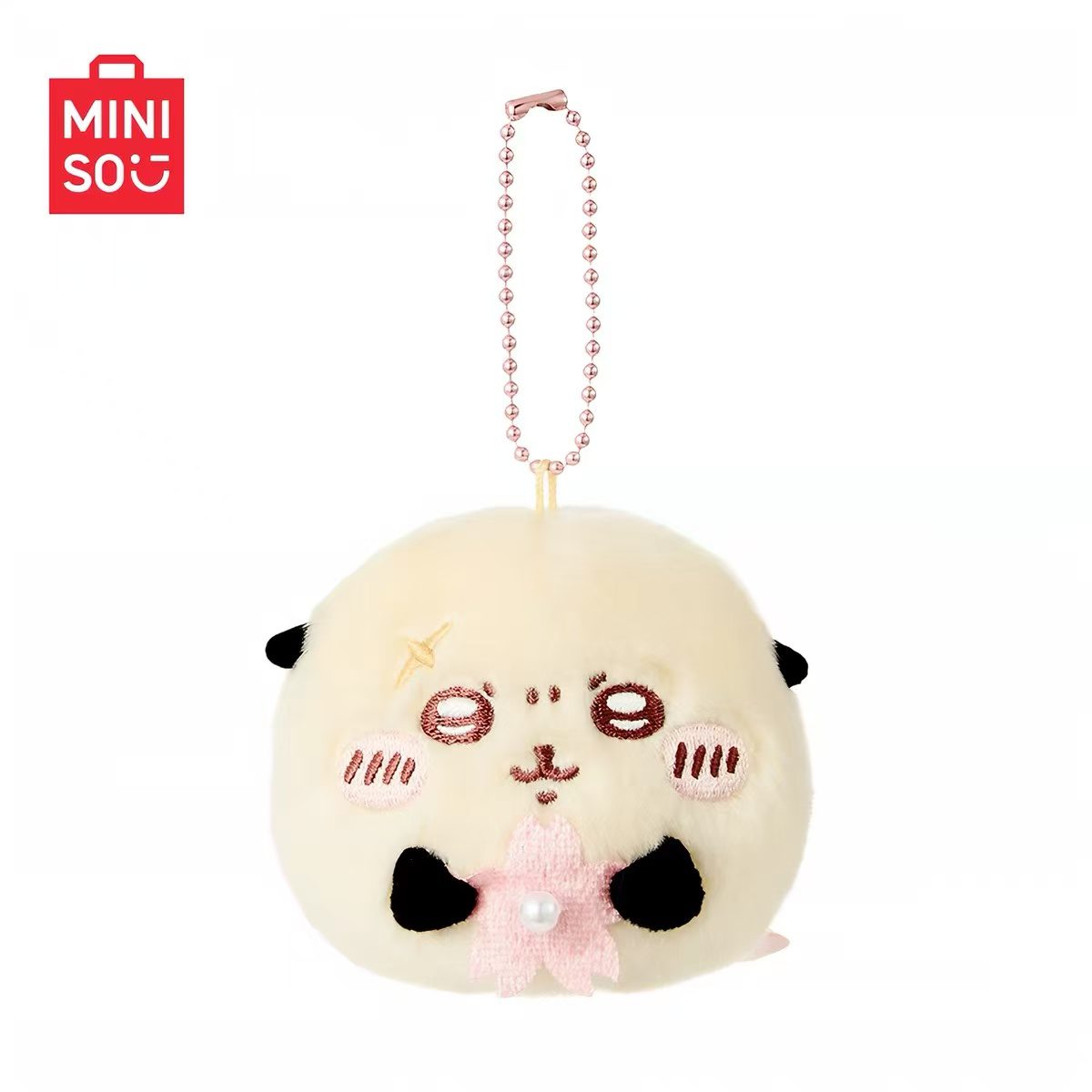 MINISO Chiikawa Sakura Daifuku Plush Keychain Cherry Blossom Charm