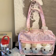 Kawaii Pink Strawberry Clear Window Display Shoulder Bag – view 2