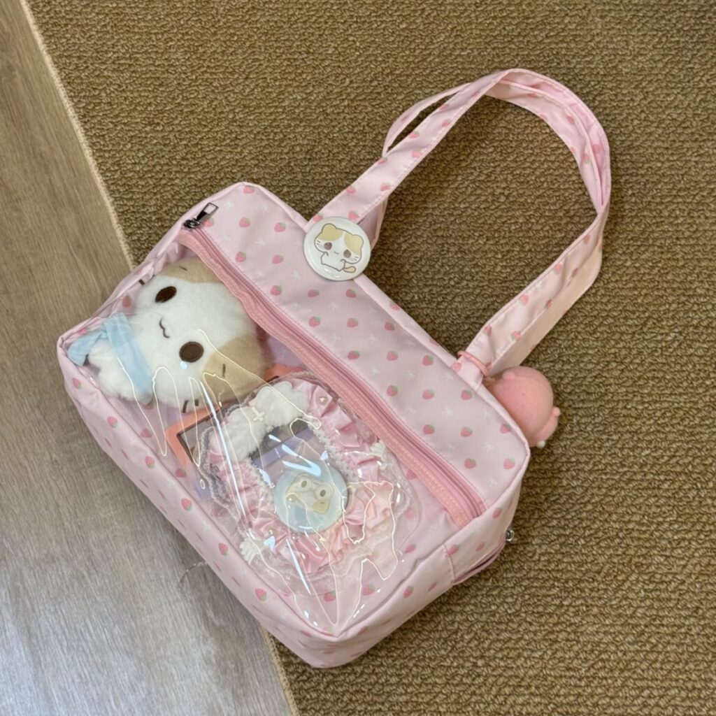 Kawaii Pink Strawberry Clear Window Display Shoulder Bag – view 4