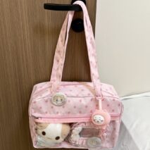 Kawaii Pink Strawberry Clear Window Display Shoulder Bag – view 5