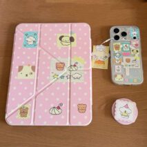 Cute Kitten Puppy Star Polka Dot Magnetic iPad Case - Image 2