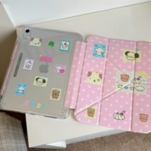 Cute Kitten Puppy Star Polka Dot Magnetic iPad Case