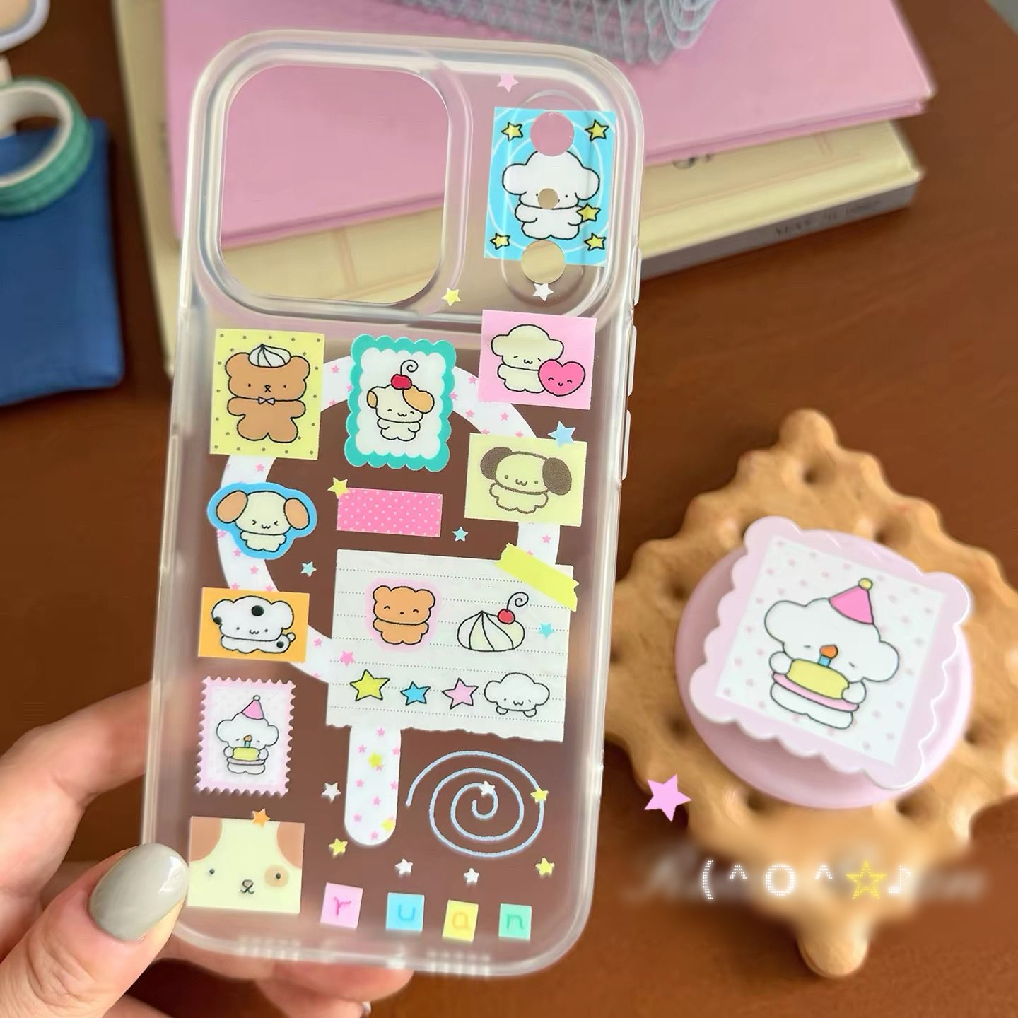 微信图片_20260901104222_341_183 Cute Kitten Puppy Lucky Clover Magnetic Stand iPhone Case - Image 1