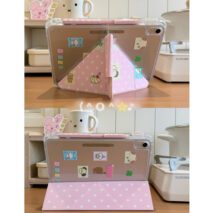 Cute Kitten Puppy Star Polka Dot Magnetic iPad Case - Image 5
