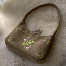 Vintage Lucky Clover Embroidered Suede Crossbody Bag Shoulder Bag - Image 7