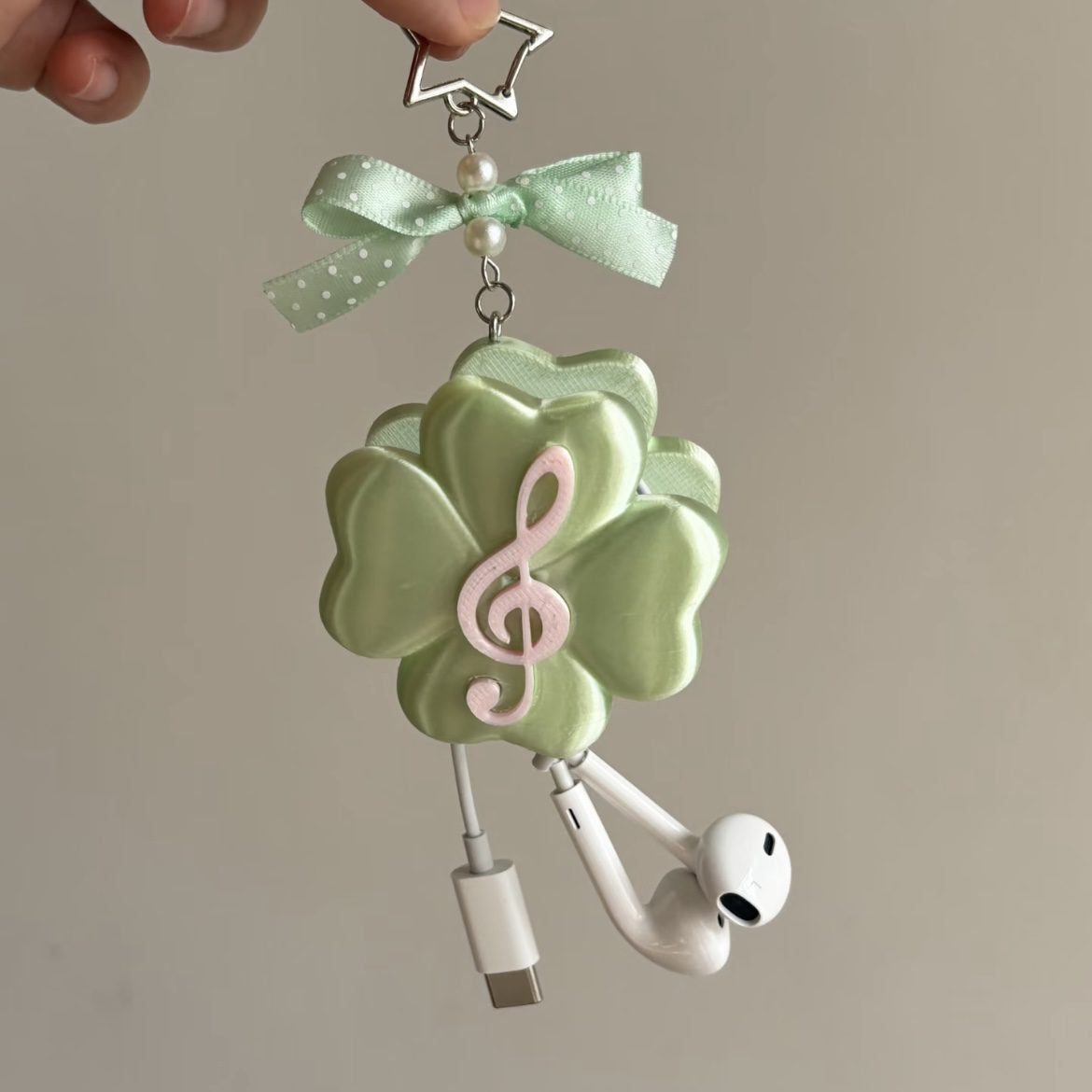 Screenshot Cute Lucky Clover Note 3D Printed Cable Organizer - Image 1