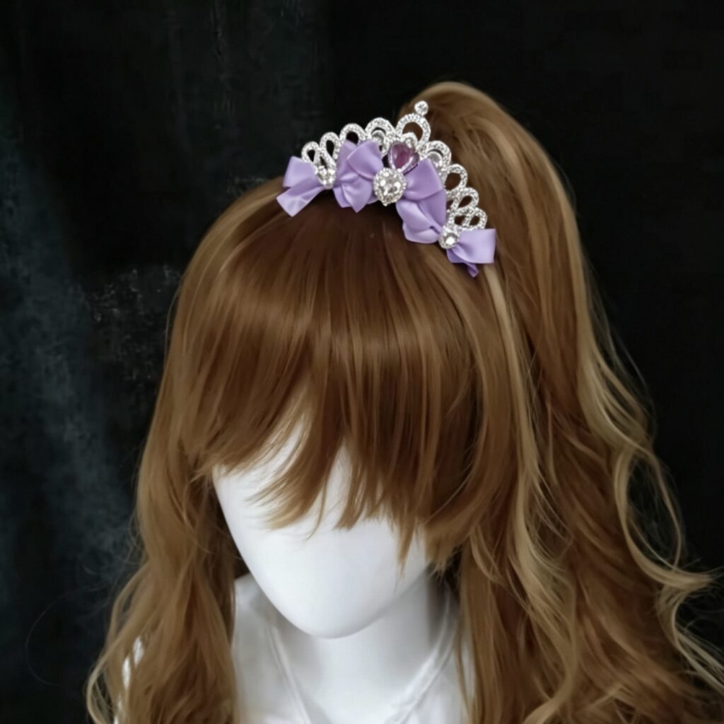 Elegant Rhinestone Bowknot Princess Hair Crown – view 3