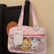 Kawaii Pink Strawberry Clear Window Display Shoulder Bag – view 10