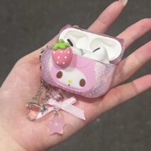 Kawaii My Melody Strawberry AirPods Earphone Case With Charm - view 6