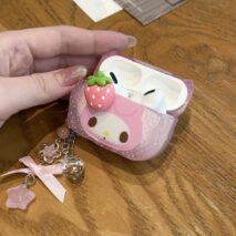 Kawaii My Melody Strawberry AirPods Earphone Case With Charm - view 9