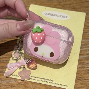 Kawaii My Melody Strawberry AirPods Earphone Case With Charm - view 2